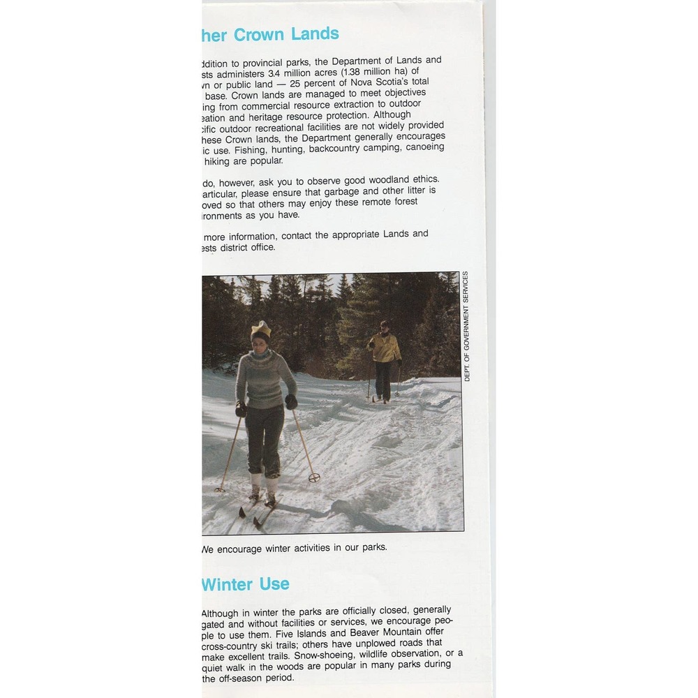 24 x 18 Foldable Nova Scotia Provincial Parks Department of Tourism Brochure Map - Picture 2 of 6